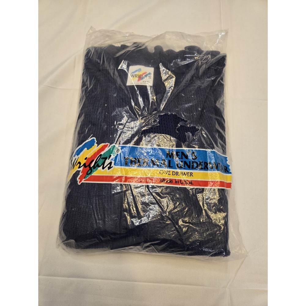 Vtg Wright's Thermal Drawer Underwear Mens Size 3XL Blue 90s‎ NWT Old Stock